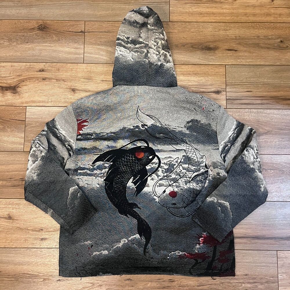 Croesus "Ascension" Tapestry Woven Hoodie Pullover Sweatshirt Size L Streetwear